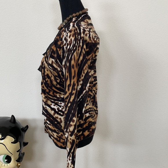August Silk Animal Print Sweater w/ Attached Top - Picture 3 of 5